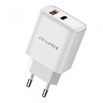 Lādētājs Awei PD81-EU 22.5W USB-A/USB-C balts