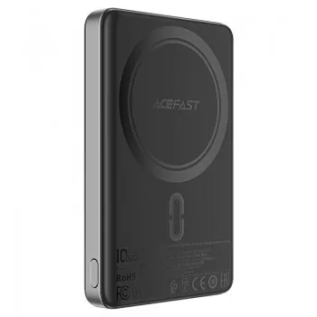 Arejais-akumulators Power Bank Acefast M12-10000 PD20W Magnetic Wireless 10000mAh melns