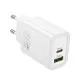 Laadija Hoco N63 30W GaN USB-C/USB-A valge