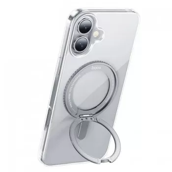 Telefoniümbris Hoco Magnetic Stand 2in1 Apple iPhone 16 läbipaistev