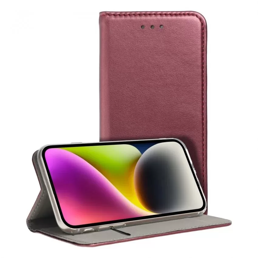 Maciņš Smart Magnetic Xiaomi Redmi 14C/Redmi A4/Poco C75 bordo