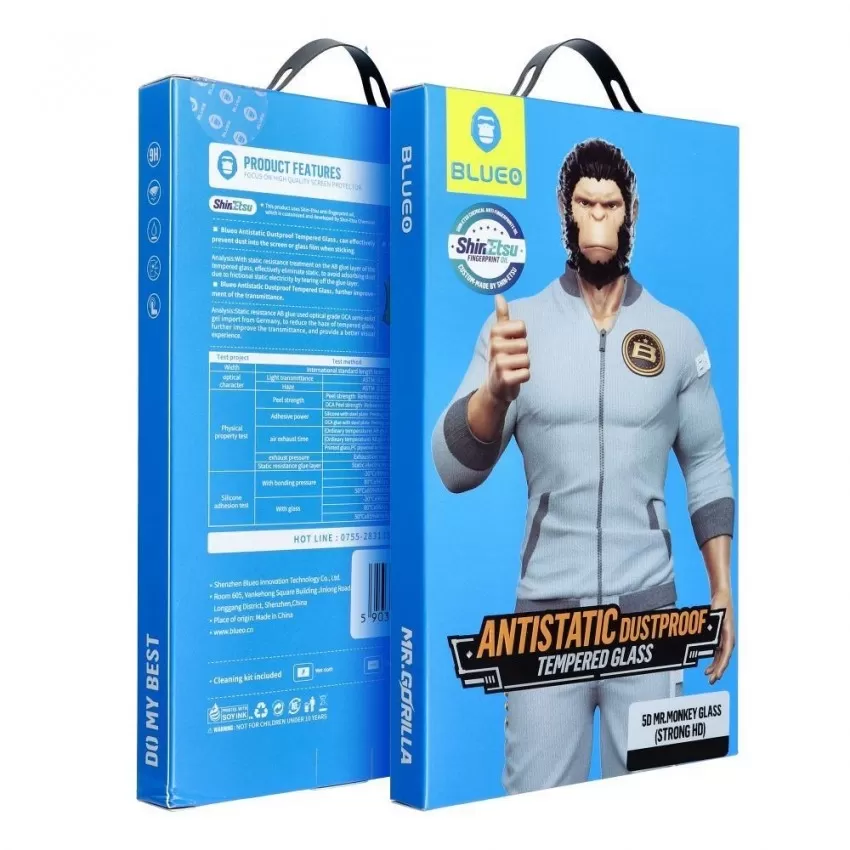 LCD aizsargstikls 5D Mr. Monkey Glass (Strong Lite) Samsung A356 A35 5G/A556 A55 5G melns