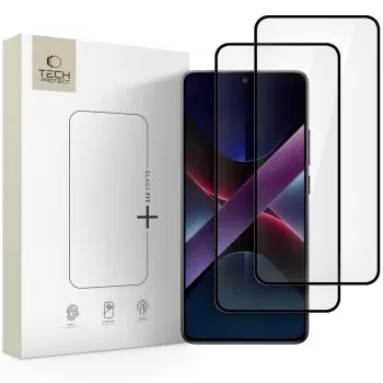 LCD aizsargstikls Tech-Protect Glass Fit+ 2-Pack Xiaomi Poco X7 Pro melns